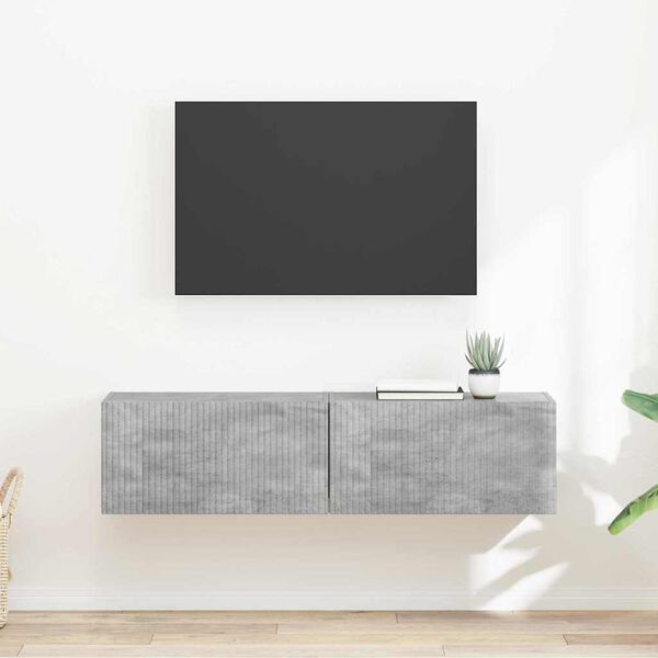 vidaXL Mueble de TV Montado en la Pared 2 pcs Concreto