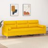 vidaXL Sof&aacute; 3 plazas con almohadas y cojines tela amarillo claro 210cm