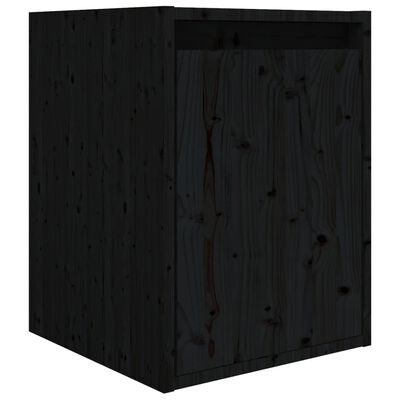 vidaXL Muebles para TV 8 piezas madera maciza de pino negro
