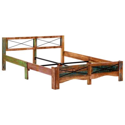 vidaXL Estructura de cama de madera maciza reciclada 160x200 cm