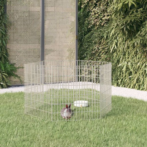 vidaXL Recinto animales corral 6 paneles hierro galvanizado 54x60 cm