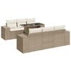 vidaXL Set sof&aacute;s de jard&iacute;n 7 piezas y cojines rat&aacute;n sint&eacute;tico beige