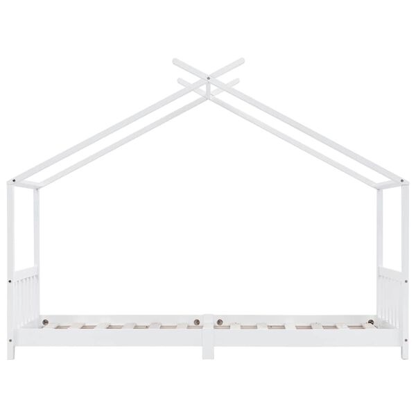 vidaXL Estructura de cama infantil madera maciza pino blanco 90x200 cm