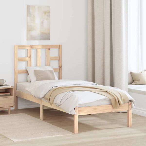 vidaXL Estructura de cama madera maciza 75x190 cm