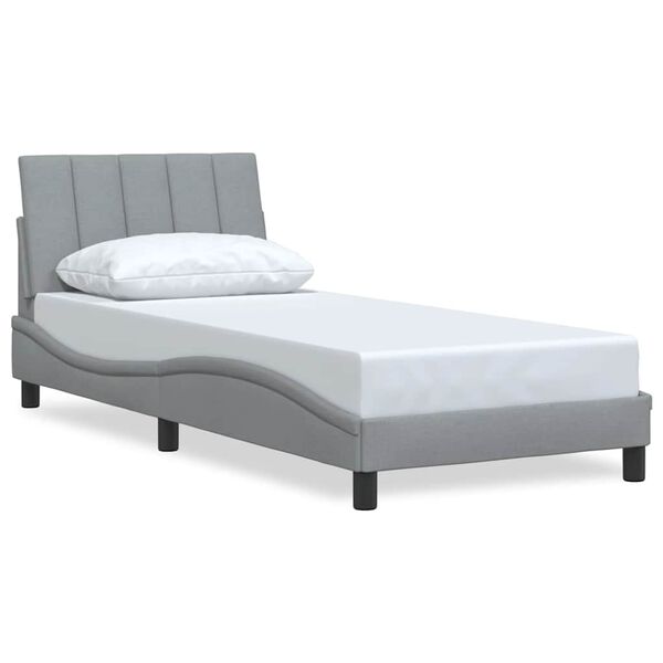 vidaXL Estructura de cama sin colch&oacute;n Hanko tela gris claro 80x200 cm