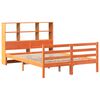 vidaXL Cama con estantería sin colchón madera maciza marrón 150x200 cm
