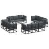 vidaXL Conjunto de sof&aacute;s de jard&iacute;n 12 pcs Negro Metal