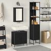 vidaXL Juego de muebles de ba&ntilde;o 3 pcs Negro Madera de ingenier&iacute;a