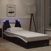 vidaXL Estructura de cama Viana con LED sin colch&oacute;n negro blanco 80x200 cm