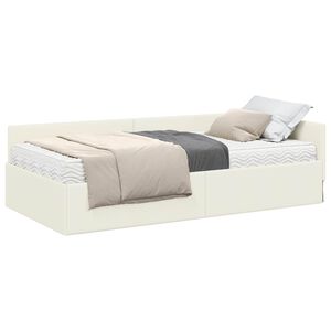 vidaXL Estructura de Cama Esquina con Colch&oacute;n 2 uds. Crema 80 x 200 cm