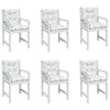 vidaXL Cojines de silla de respaldo bajo 6 uds tela estampado de hojas