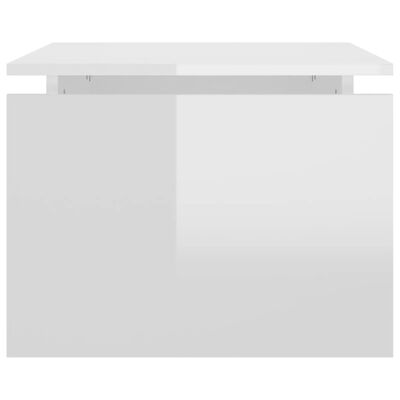 vidaXL Mesa de centro madera contrachapada blanco brillante 68x50x38cm