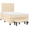 vidaXL Cama box spring con colch&oacute;n tela color crema 120x200 cm