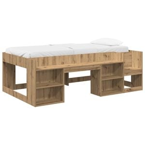 vidaXL Cama Infantil con Almacenamiento Roble Artesanal 90 x 200 cm