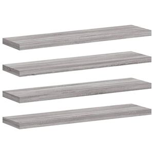 vidaXL Estantes pared 2 uds madera ingenier&iacute;a gris Sonoma 40x10x1,5 cm