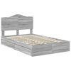 vidaXL Cama con almacenamiento con cabecera Gris Sonoma 135 x 190 cm