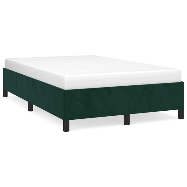 vidaXL Estructura cama sin colch&oacute;n terciopelo verde oscuro 120x190cm