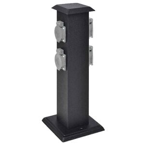 vidaXL Columna negra con enchufes para el jard&iacute;n