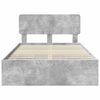 vidaXL Estructura de cama con cabecera Gris Concreto 135 x 190 cm
