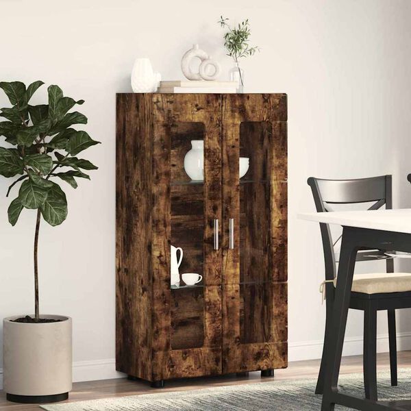 vidaXL Aparador Roble ahumado 55,5 x 29 x 103 cm Madera de ingenier&iacute;a