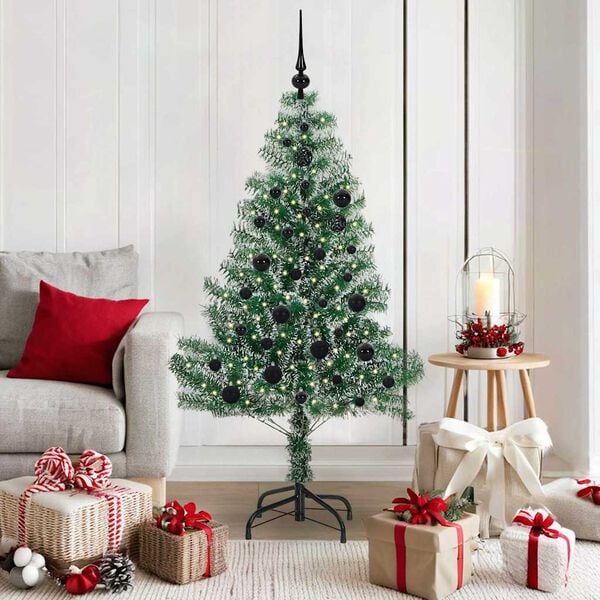 vidaXL &Aacute;rbol de Navidad Artificial Nevado con Luz LED Verde y 150 cm