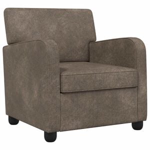 vidaXL Sill&oacute;n Gris oscuro Cuero de Suede Sint&eacute;tico