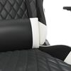 vidaXL Silla gaming de masaje cuero sint&eacute;tico negro y blanco