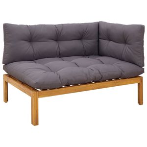 vidaXL Unidad Sof&aacute; Esquinero Gris Natural y Oscuro Madera de acacia