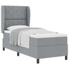 vidaXL Cama tipo Box Spring con colch&oacute;n Gris claro 80 x 200 cm tela