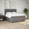 vidaXL Cama box spring con colch&oacute;n tela gris taupe 200x200 cm