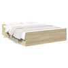vidaXL Cama con cajones madera ingenier&iacute;a roble Sonoma 160x200 cm