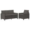 vidaXL Juego de Sof&aacute; 2 pcs Gris oscuro Tela