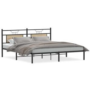 vidaXL Estructura de cama sin colch&oacute;n 183x203 cm madera roble Sonoma
