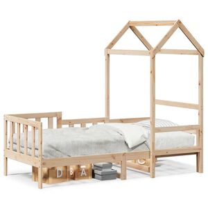 vidaXL Sof&aacute; cama con techo de madera maciza de pino 80x200 cm