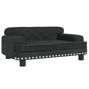 vidaXL Cama para perros de terciopelo negra 70x45x30 cm