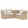 vidaXL Juego de Sof&aacute; 5 uds. Beige y blanco crema