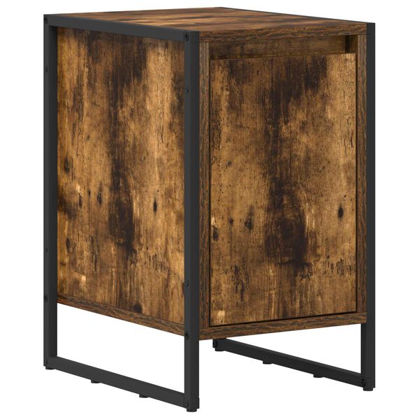 vidaXL Mesa de Noche Roble Humo 39,5 x 30 x 50 cm Madera contrachapada