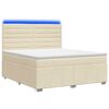 vidaXL Cama de muelles con LED y colch&oacute;n Crema 140 x 190 cm Tela