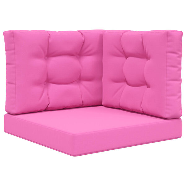 vidaXL Coj&iacute;n para sof&aacute; de exterior 3 pcs Rosa Poli&eacute;ster