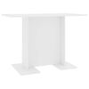vidaXL Mesa de comedor de madera contrachapada blanco 110x60x75 cm