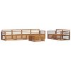 vidaXL Conjunto de sof&aacute;s de exterior 7 uds. Natural