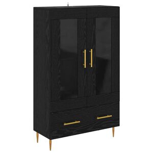 vidaXL Alacena con caj&oacute;n Roble Negro 69,5 x 31 x 115 cm