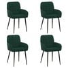 vidaXL Sillas de comedor 4 uds. Terciopelo Verde oscuro