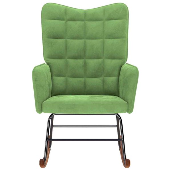 vidaXL Silla mecedora de terciopelo verde claro