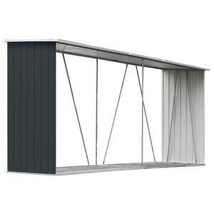 vidaXL Casetilla le&ntilde;a acero galvanizado gris antracita 330x84x152 cm