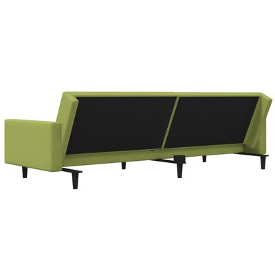 vidaXL Sofá cama de 2 plazas con dos cojines terciopelo verde claro