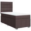 vidaXL Cama box spring con colch&oacute;n tela marr&oacute;n oscuro 80x200 cm