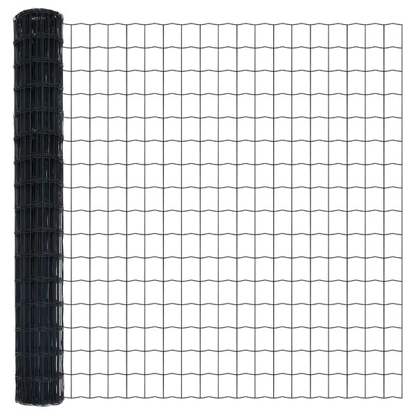 vidaXL Cerca Euro Gris 1.6 x 10 m Hierro recubierto de PVC