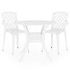 vidaXL Mesa y sillas de bistr&oacute; 3 piezas aluminio fundido blanco