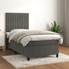 vidaXL Cama box spring con colch&oacute;n terciopelo gris oscuro 100x200 cm